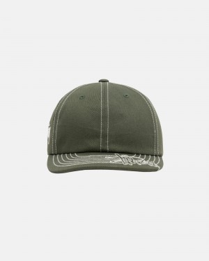 Ball Cap Stüssy Low Pro Basic Stitch Strapback Vert Olive | GJ73-Q3-CO