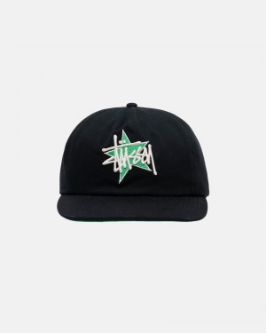 Ball Cap Stüssy Mid-Depth Basic Star Strapback Noir | FD70-C5-DO