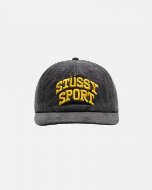 Ball Cap Stüssy Mid-Depth Sport Arch Strapback Charcoal | BY62-M0-FX