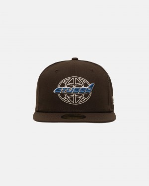 Ball Cap Stüssy New Era 59Fifty Airplane Marron | ZF54-B2-ES