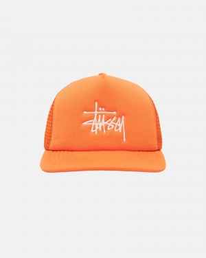 Ball Cap Stüssy Trucker Big Basic Snapback Pumpkin | OW70-B0-MT