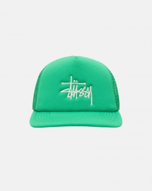 Ball Cap Stüssy Trucker Big Basic Snapback Vert | QR86-Y8-YI