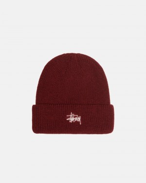 Bonnet Stüssy Cuff Beanie Basic Rouge Foncé | HP20-O3-KS