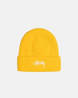 Bonnet Stüssy Cuff Beanie Stock Moutarde | VD32-U5-SM