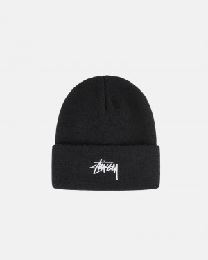 Bonnet Stüssy Cuff Beanie Stock Noir | WE01-Y6-TH