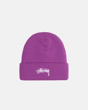 Bonnet Stüssy Cuff Beanie Stock Violet | KF60-Z4-YT