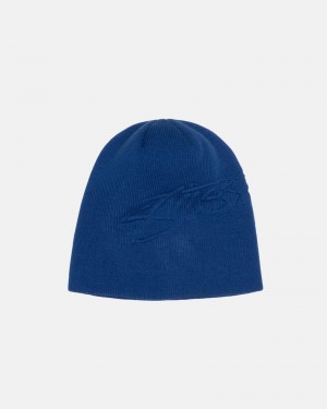 Bonnet Stüssy Skullcap Embossed Smooth Stock Bleu Royal | DS63-C7-RF