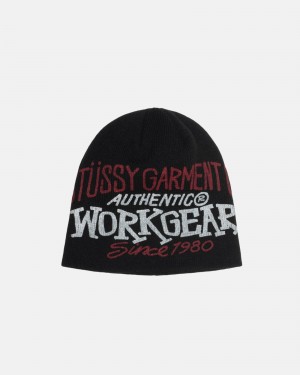 Bonnet Stüssy Skullcap Workgear Print Noir | IO19-W4-CS