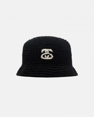 Bucket Hat Stüssy Bucket Hat SS Link Knit Noir | RK82-W4-AF