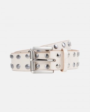 Ceinture Stüssy 8 Ball Studded Belt Bone | ED67-U6-GL