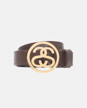 Ceinture Stüssy SS-Link Boucle Belt Marron | KC10-K1-EL