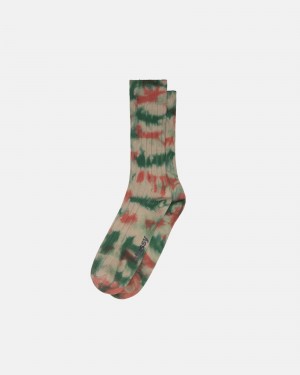 Chaussette Stüssy Multi Dyed Nervuré Socks Clay Forest | SY01-M4-XH