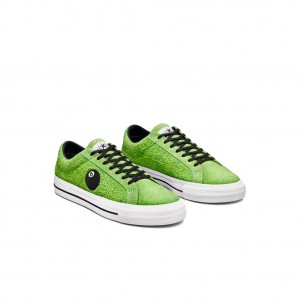 Chaussure Stüssy x Converse - One Star Pro 8-Ball Low Top Trainers A03712C Vert Blanche Noir | XV68-C3-XE