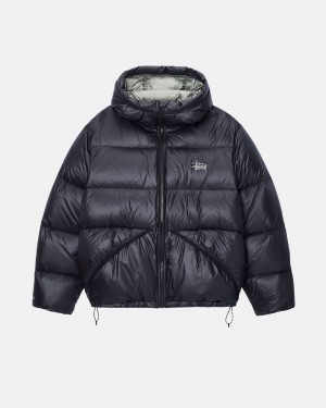 Long Sleeve Outerwear Stüssy Down Parka Micro Ripstop Noir | IQ34-J4-XO