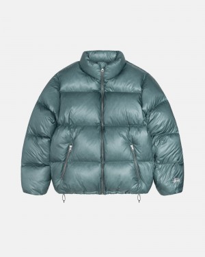 Long Sleeve Outerwear Stüssy Down Puffer Parachute Ripstop Bleu | MO93-T0-SL