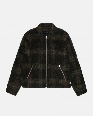 Long Sleeve Outerwear Stüssy Mohair Club Jacket Vert Olive | PV74-Q1-ZX