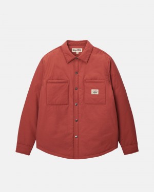 Long Sleeve Shirt Stüssy Rembourré Tech Over Shirt Brick | SL35-I0-TF