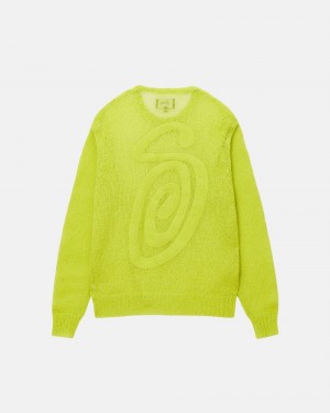 Long Sleeve Sweater Stüssy S Loose Knit Pull Lime | AP73-B1-CD