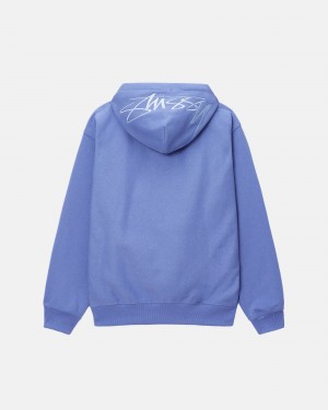 Long Sleeve Sweatshirt Stüssy Back Hoodie Applique Hoodie Storm | IL33-Y3-AL