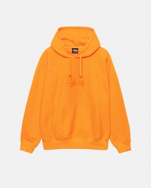 Long Sleeve Sweatshirt Stüssy Basic Applique Hoodie Tangerine | TG50-N3-YQ