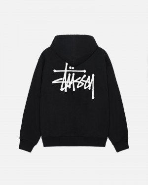 Long Sleeve Sweatshirt Stüssy Basic Stussy Hoodie Noir | CY15-Z4-KR