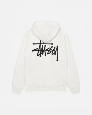 Long Sleeve Sweatshirt Stüssy Basic Stussy Hoodie Pigment Dyed Natural | LN98-M9-FG