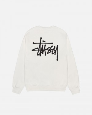 Long Sleeve Sweatshirt Stüssy Basic Stussy Crew Pigment Dyed Natural | HX08-V9-AP