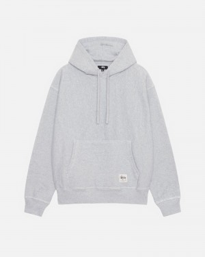 Long Sleeve Sweatshirt Stüssy Contrast Stitch Label Hoodie Grise | EH30-K6-FT