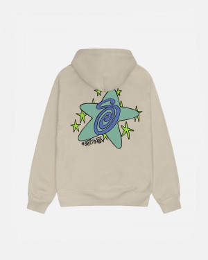 Long Sleeve Sweatshirt Stüssy Galaxy Hoodie Kaki | LT81-E7-MA