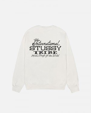 Long Sleeve Sweatshirt Stüssy IST Crew Pigment Dyed Natural | KC98-N0-WP