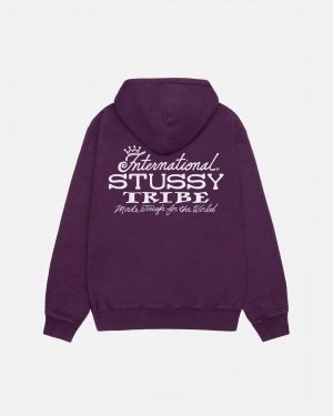 Long Sleeve Sweatshirt Stüssy IST Hoodie Pigment Dyed Violette | KU52-C3-KM