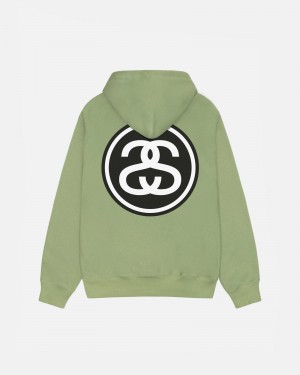 Long Sleeve Sweatshirt Stüssy SS-Link Hoodie Moss | UM88-C0-OJ