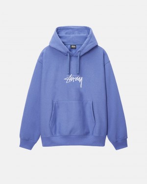 Long Sleeve Sweatshirt Stüssy Stock Logo Applique Hoodie Storm | FJ72-T9-FU