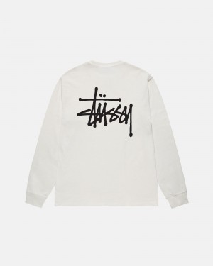 Long Sleeve T-Shirt Stüssy Basic Stussy LS Tee Pigment Dyed Natural | ZC15-D7-FQ