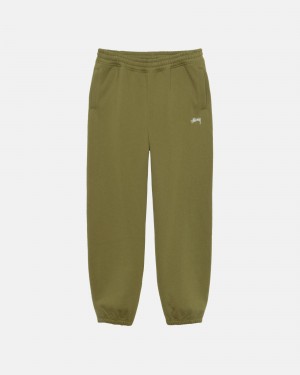 Pantalon Stüssy Stock Logo Sweatpant Vert Olive | JA29-R1-GL