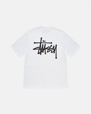 Short Sleeve T-Shirt Stüssy Basic Stussy Tee Blanche | HS91-F4-AS