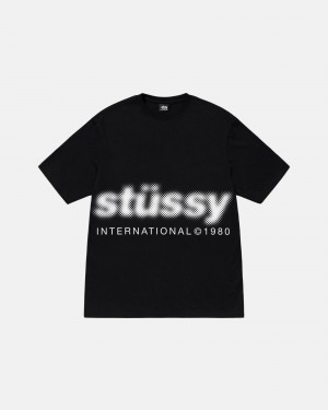 Short Sleeve T-Shirt Stüssy Blur Tee Noir | FU71-U4-CM