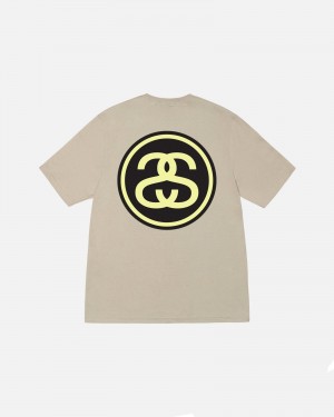 Short Sleeve T-Shirt Stüssy SS-Link Tee Kaki | QT30-W4-YY