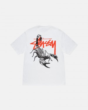 Short Sleeve T-Shirt Stüssy Scorpion Tee Blanche | AC72-E0-JP