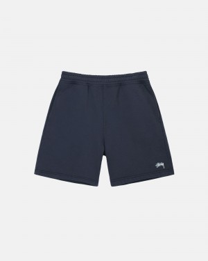 Short Stüssy Stock Logo Sweatshort Bleu Marine | NP07-I4-XK