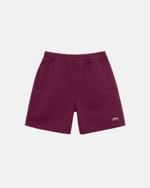 Short Stüssy Stock Logo Sweatshort Bordeaux | LN26-O2-VU