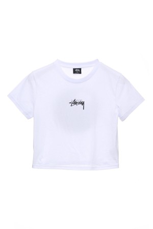 Tees Stüssy 8 Ball Fade Slim Tee Blanche | UF37-Y6-QU