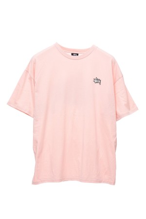 Tees Stüssy Offset Graffiti Relaxed Tee Rose | FU24-M7-KH