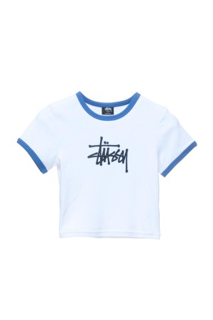 Tees Stüssy Outlines Ringer Tee Blanche | ZX73-E2-HM