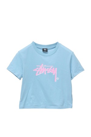 Tees Stüssy Shadow Stock Slim Tee Bleu | PL94-A0-ME