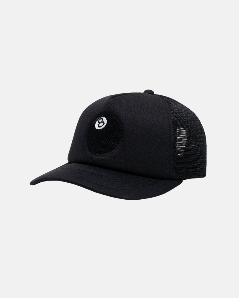 Ball Cap Stüssy 8 Ball Trucker Cap Noir | PH51-F2-BJ