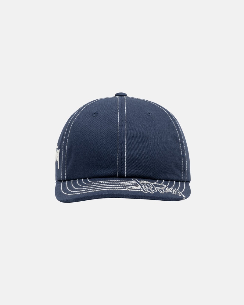 Ball Cap Stüssy Low Pro Basic Stitch Strapback Bleu Marine | QF54-O5-QB