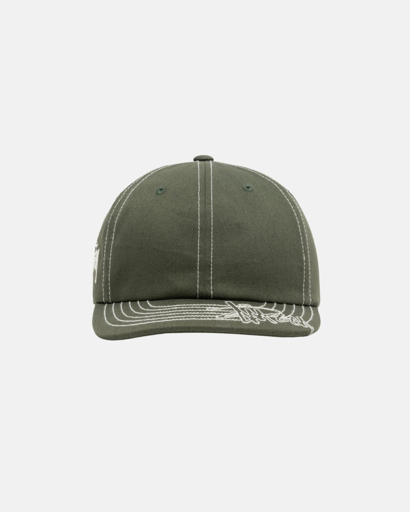 Ball Cap Stüssy Low Pro Basic Stitch Strapback Vert Olive | GJ73-Q3-CO