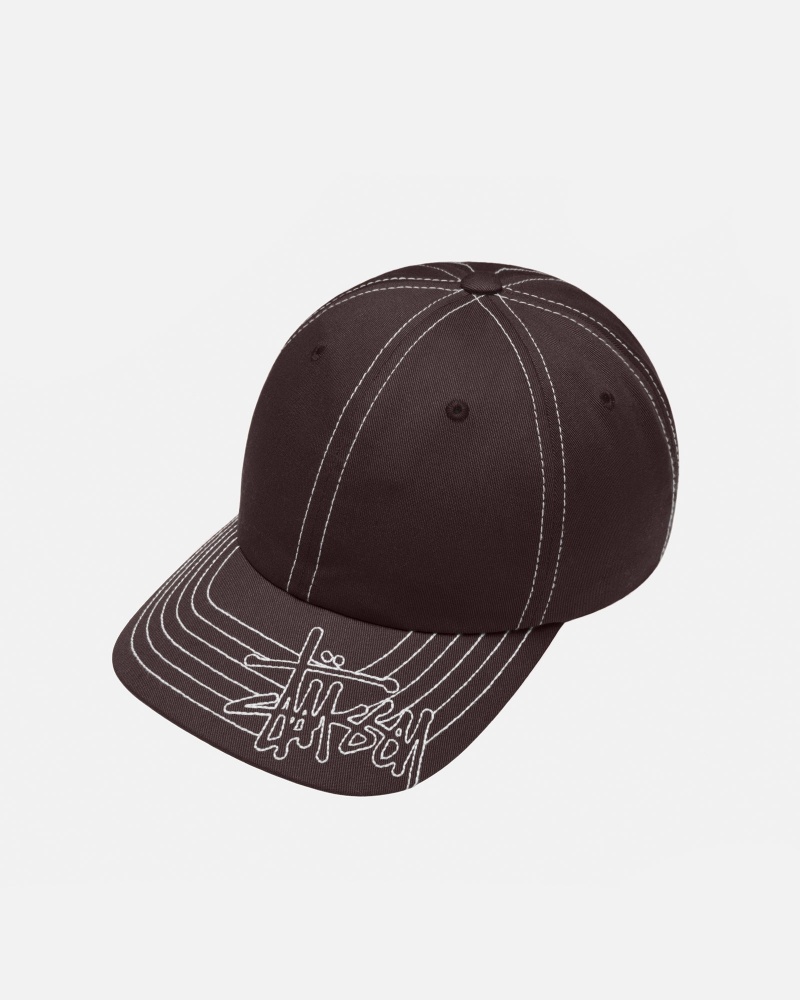 Ball Cap Stüssy Low Pro Basic Stitch Strapback Marron | NJ25-V3-XI