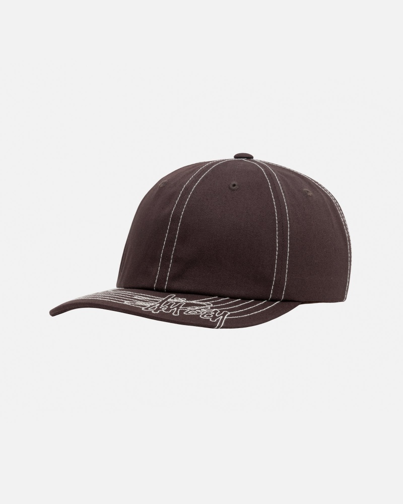 Ball Cap Stüssy Low Pro Basic Stitch Strapback Marron | NJ25-V3-XI